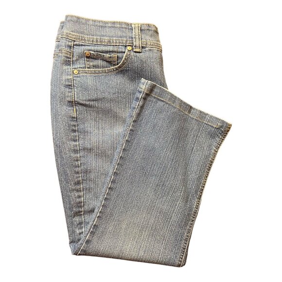 Nine West Jeans Womens 12 Blue Straight Leg Mid Rise Stretch Denim Classic Y2K - Picture 2 of 10
